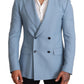 Elegant Blue Cashmere-Silk Men's Blazer