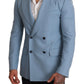 Elegant Blue Cashmere-Silk Men's Blazer