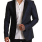 Elegant Blue Slim Fit Martini Blazer