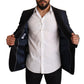 Elegant Blue Slim Fit Martini Blazer