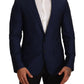 Navy Blue Virgin Wool Martini Blazer