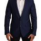 Navy Blue Virgin Wool Martini Blazer