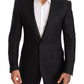 Elegant Slim Fit Black Linen Blazer