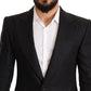 Elegant Slim Fit Black Linen Blazer