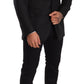 Elegant Slim Fit Black Linen Blazer