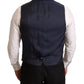 Elegant Dark Blue Wool Blend Martini Suit