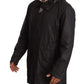 Elegant Black Hooded Blouson Jacket