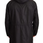 Elegant Black Hooded Blouson Jacket