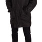 Elegant Black Hooded Blouson Jacket