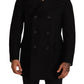 Elegant Black Double Breasted Trench Coat