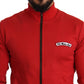 Elegant Red Full Zip Sweater with DG Motor Club Motif