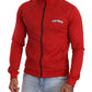 Elegant Red Full Zip Sweater with DG Motor Club Motif