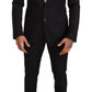 Elegant Martini Black Wool Suit