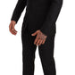 Elegant Martini Black Wool Suit