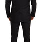 Elegant Martini Black Wool Suit