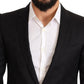 Elegant Martini Black Wool Suit