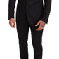 Elegant Martini Black Wool Suit