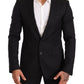 Elegant Martini Black Wool Suit