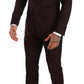 Elegant Bordeaux Striped Martini Suit