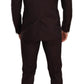 Elegant Bordeaux Striped Martini Suit