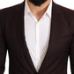 Elegant Bordeaux Striped Martini Suit