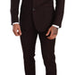 Elegant Bordeaux Striped Martini Suit