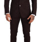 Elegant Bordeaux Striped Martini Suit