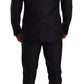 Elegant Slim Fit Jacquard Suit in Blue