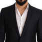 Elegant Slim Fit Jacquard Suit in Blue