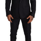 Elegant Slim Fit Jacquard Suit in Blue