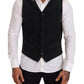 Elegant Black Cotton Formal Dress Vest