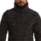 Elegant Speckled Turtleneck Wool-Blend Sweater