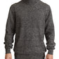 Elegant Gray Cashmere Turtleneck Sweater