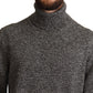 Elegant Gray Cashmere Turtleneck Sweater