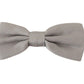 Elegant Silver Silk Bow Tie