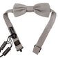 Elegant Silver Silk Bow Tie