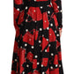 Elegant Sicily Print Flared Midi Dress