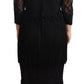 Elegant Lace Midi Dress in Black