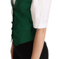 Elegant Green Silk Blend Waistcoat