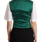 Elegant Green Silk Blend Waistcoat