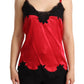 Enchanting Red Silk Blend Lace Camisole