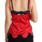 Enchanting Red Silk Blend Lace Camisole