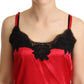 Enchanting Red Silk Blend Lace Camisole