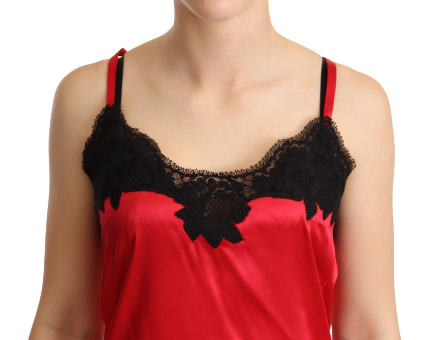 Enchanting Red Silk Blend Lace Camisole