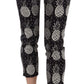 Chic Black Pineapple Print Skinny Capri Pants