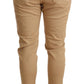 Beige Mid Waist Slim Fit Skinny Pants