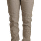 Chic Beige Mid Waist Baggy Pants for Sophisticated Style