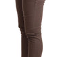 Chic Brown Skinny Mid Waist Cropped Pants