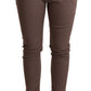 Chic Brown Skinny Mid Waist Cropped Pants