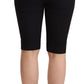 Elegant High Waist Black Wool Shorts